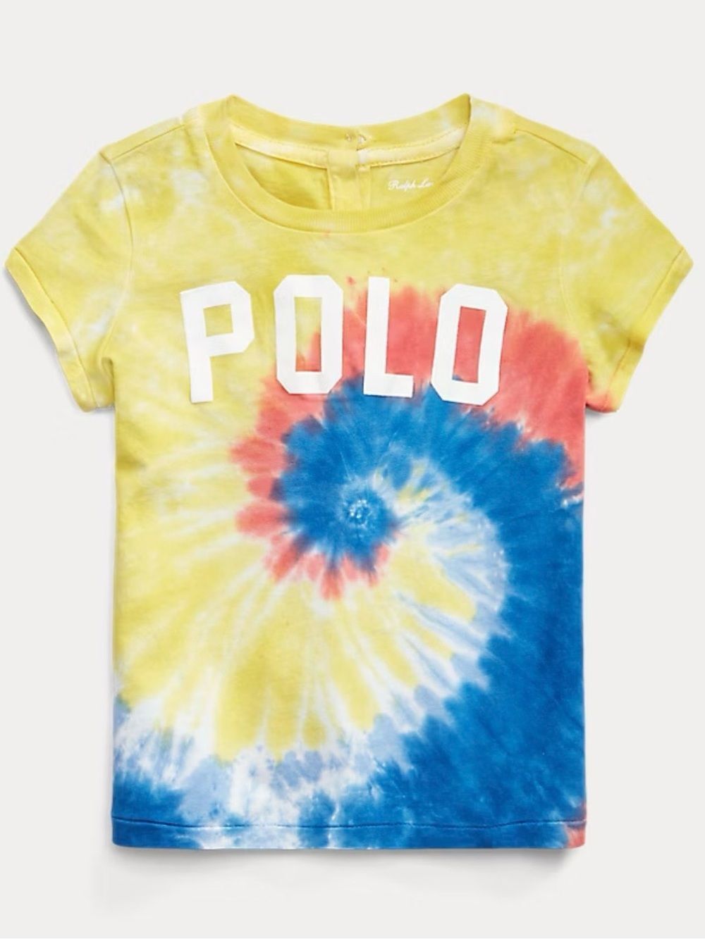 Polo Ralph Lauren Girls Tie Dye T Shirt Yellow Pink Blue Logo Tee 6X